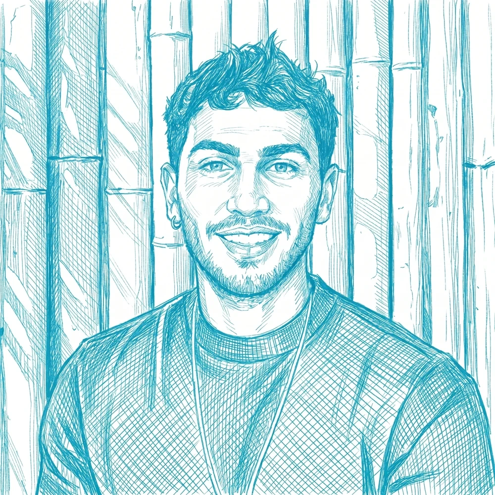 Farid Quintero trabajando
