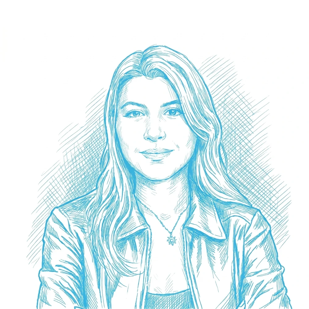 Gabriella Manrique trabajando